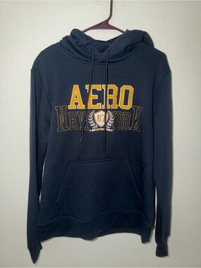 Aeropostale Navy Hoodie with Yellow Logo